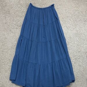 Aerie Elegant Blue Tiered maxi skirt